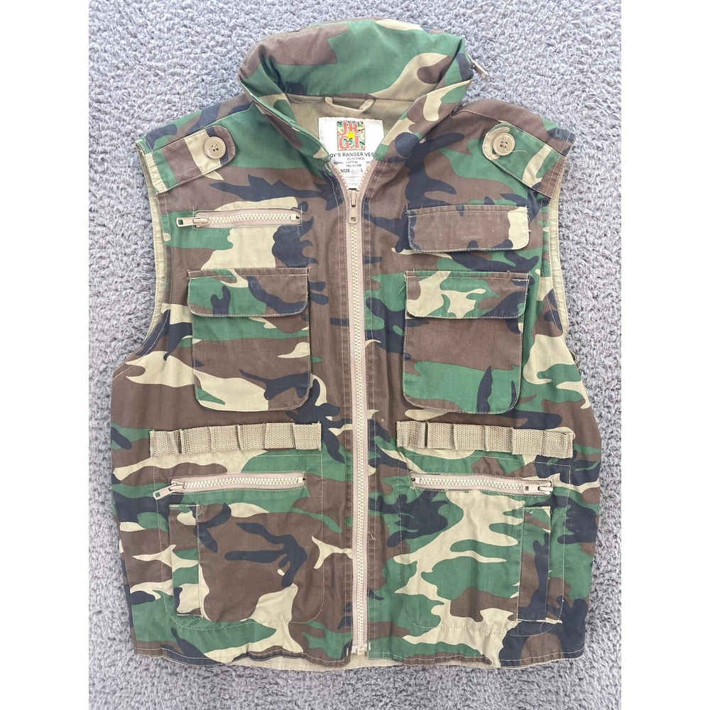 Rothco Kids Ranger Vest Boys L Hooded Camo G.I. Tactical Military Outdoor
